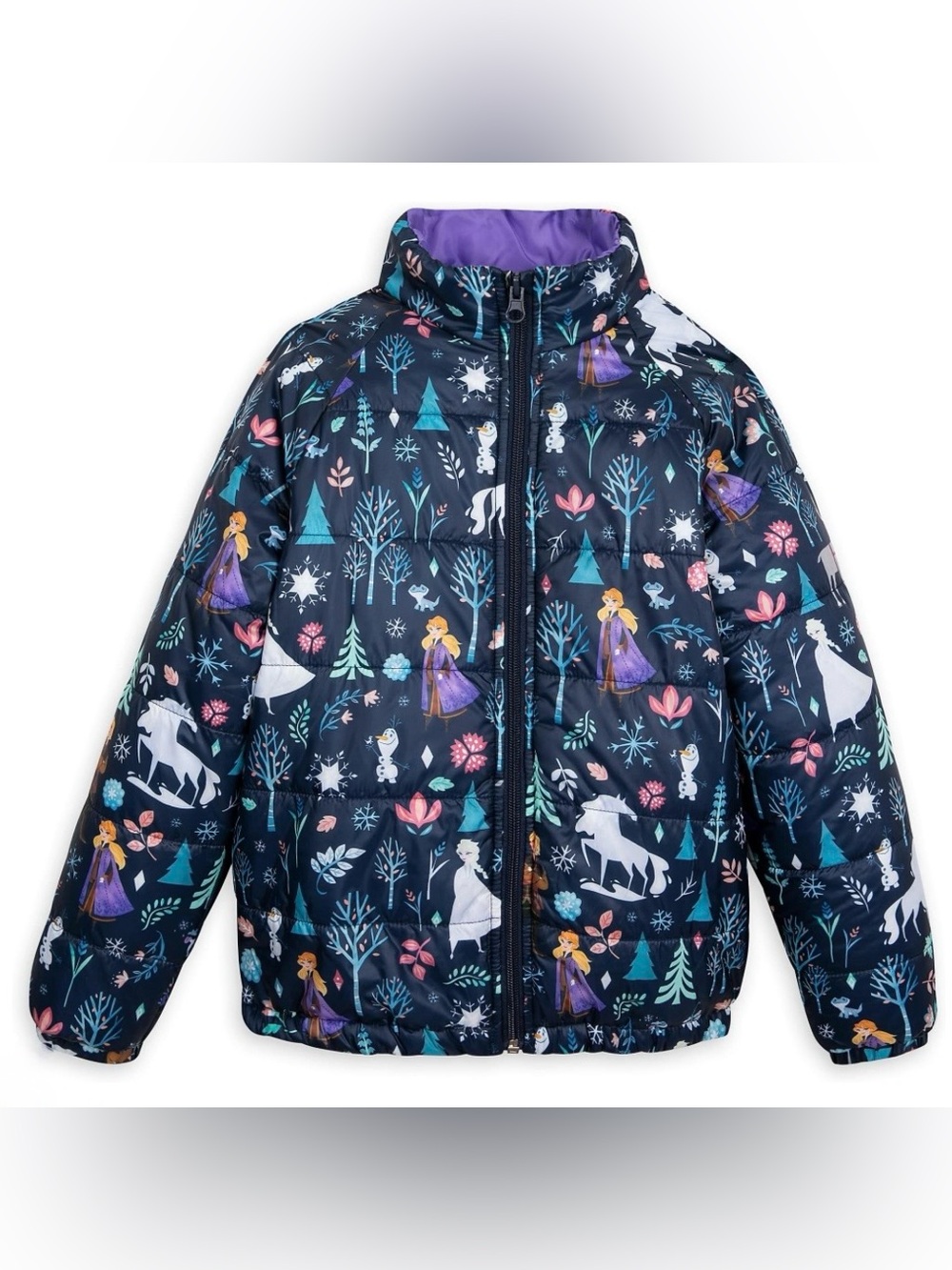 Disney Store Frozen Puffer Jacket Kids 5/6 Anna Elsa Olaf NWOT